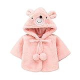Tovadoo 子供服 ベビー服 女の子 コート マント アウター 秋冬物 五分袖 プリンセス ふわふわ 防寒 熊 毛玉 可愛い プレゼント フォーマル 結婚式 保育園