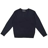 ボーイズ|ガールズ|キッズ|トップス長袖[BASIC PLAN]スクールセーター|男女兼用|無地|Vネック|ニット|洗濯機可能|卒業式|入学式 170cm ネイビー