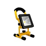 VINGO 超薄型 10W LED 投光器 充電式 作業灯 フラッドライト 集魚灯 探照灯 IP65防水 ポータブル バッテリー内蔵 アウトドア照明 夜間作業 防災対策 車載応急 二年保証 昼光色