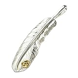 [OVER RAG] メンズ ネックレス ペンダントヘッド フェザーネックレス ゴローズ 木村拓哉 EXILE 原宿ゴローズ イーグルフェザー (左向き/メタル付き特大フェザー)