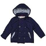 ボーイズ|キッズ|ジャンパー|コート[Blue Mart]中綿ジャンパー|ハーフコート|ジャケット|フード内側ストライプ柄|男の子|男児 130cm ネイビー