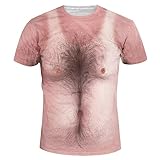 2024-2023 新しい夏のファッションメンズ筋肉 3D デジタルプリント半袖メンズ T シャツ 男 メンズ (White, XXL)