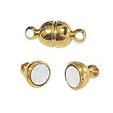 【1個】マグネットクラスプ ラウンド 真鍮 磁石 留め具 ハンドメイド ブレスレット ネックレス 輪状のアクセサリー作りに(シルバー)