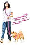[LaLUCA GOODS] 犬 ショルダーリード 小型犬 中型犬 大型犬 アドバンスモア 01モデル ハンズフリー ピンク Aセット Mサイズ