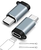 leizhan ライトニングメス-USB-Cオス変換アダプタ（2ピース）、Type-CライトニングiPhoneデータ転送アダプタ、ストリング付き、オーディオ/OTG用ではない - グレー