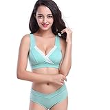 （ワボーズ） Waboats 妊婦 産前 産後 授乳用 マタニティブラジャー やわらか ショーツ 2点セット パステル セット L