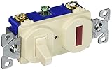 Eaton 277la-sp 15 Amp Single Pole組み合わせ切り替えスイッチとパイロットライト、アーモンド