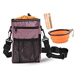 犬 マナーポーチ 犬 お散歩ポーチ ウェストポーチ 犬トリーツポーチ 犬 犬 お散歩バッグ 散歩 うんち袋ケース ペット (ピンク)