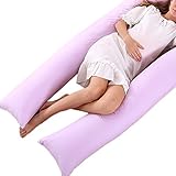Nunubee バイオレット U型妊婦枕 妊婦抱き枕　授乳クッション U型ビッグサイズ 多機能 ハグピロー 寝心地サポート枕 横寝 昼寝 トラベルクッション 母の日 110*190cm