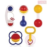 [ tiaeri ]ベビーグラブ&スピンRattle Musical Toyギフトセット、赤ちゃんの最初Teether玩具、BPAフリー、韓国製、jamjam5p