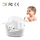 ボトルウォーマー滅菌器 ベビーボトル滅菌器 蒸気滅菌 保温 調乳器具 4 in 1 多機能 大容量 便利 ウォームミルクボトル