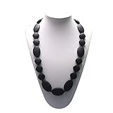 SillyMunk TM Silicone Teething Necklace Flat Faceted - (BLACK) by SillyMunk TM