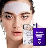 SULADEC ラベンダーおでこのしわ マスク& モイスチャライジング額パッチ、おでこのしわ 一晩寝る顔用リンクルパッチ ファーミングもみあげシール、ハイドロゲル技術、天然成分による、ラベンダーの香り、8枚入り