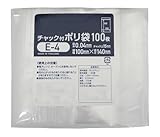 ミツワ チャック付きポリ袋Ｅ-４サイズ 8000枚 幅100xチャック下140(B7入る)