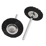 uxcell 軸付き砥石　研磨ホイール　研磨ブラシ　ワイヤーブラシ　硬い毛ホイールブラシ　ホイールブラシ　宝石研磨バフツール　25mm　5個入り