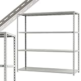 力量-8 幅180×奥行60×高さ180cm 4段 ホワイトグレー 150㎏/段