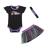 LittleSpring夏 かわいい 0ヶ月～25ヶ月 赤ちゃん ベビーガールズ 女児 星柄 ロンパース＆多色のチュールスカート＆ヘアバンド 三点セットアップ3M