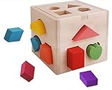 Wishtime 型はめ遊び 図形認知 13点セット 木のおもちゃ はめボックス パズル 立体 積み木 知育 玩具