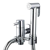 AZOS 壁付 清潔 便利 ハンディおしり洗浄器 ウォシュレット水栓 壁付バスルーム・トイレ用蛇口 シャワーヘッド クロームメッキ表面処理 単一冷蛇口 FXQ012