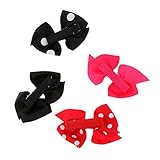 phenovo　 4本　女の子　赤ちゃん　可愛い　ちょう結び　ヘアクリップ　ヘアアクセサリー　髪飾り　ドット柄