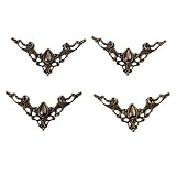 4個入り アンティーク調 ボックスコーナー コーナープロテクター 装飾金具 ブラケットプロテクター レトロスタイル 装飾 ネジに付き