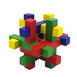Naisidier 木製パズルゲーム Jiasaws ミステリアスキューブトイ Kongming Lock Brain Teasers IQ おもちゃギフト 子供用 大人用 赤ボール