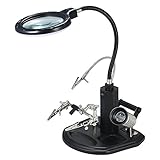 KKmoon 拡大鏡 LEDライトルーペ クランプ おもちゃモデル 2.5X 4X 溶接ハンダ用クリップスタンド RC パーツツール
