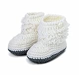 YideaHome手作り風 赤ちゃん用 子供用 幼児 可愛い 出産祝い ベビー靴 ニット靴 新生児 ベビーシューズ