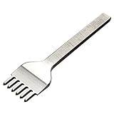 3/4/5 / 6mmレザークラフトレザークラフトホールステッチパンチツール1-6穴ツール (5mm 6 Prong)