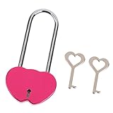 Kesoto ハートロック　キー　南京錠　心臓　愛の錠　バレンタイン　ギフト　3色選べ - ローズレッド