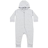 (ラークウッド) Larkwood 赤ちゃん・ベビー・トドラー用 フリース オールインワン フードにどうぶつの耳つき ロンパース つなぎ パジャマ パーカー (6-12ヶ月) (ヘザーグレー)