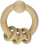green sprouts Natural Wooden Ring Rattle, Natural [並行輸入品]