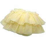 やわらかチュールスカート ブルマ スカート Wフリル (イエローチュール)