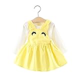 FEVON　ワンピース　ベビー　女の子　長袖　春　秋　冬　フェイク　サロペット　かわいい　ドレス　子供服　ガールズ　女児　チュニック　長袖ドレス　おしゃれ　出産祝い　通園 通学　入園式　入学式