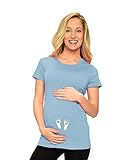 マタニティ半袖Tシャツ – Baby Feet US サイズ: L カラー: ブルー