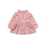 Pojour 春 0-6歳キッズスカート 女の子ドレス 通気 綿 可愛い無地ワンピース ピンク(70cm)