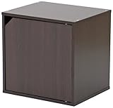 『扉付きキューブボックスCB35DR』【IT】【tm】ブラウン（#9870285サイズ：幅34.5×高さ34.5×奥行29.5cm