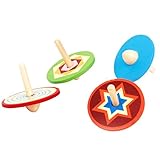 Baoblaze 高品質　カラフルな木製　コマ　伝統的　玩具　パターンのデザイン　五色なげコマ　贈り物　
