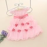 M.Z.L　発表会 子供 フォーマル キッズ 女の子 用 ピンク オレンジ ドレス80/ 90/100/110/cm (100cm)