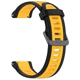 【Faygtni】GARMIN対応 Forerunner 165 / Forerunner 165 Music/Vivoactive 5対応 交換バンド 替えベルト シリコン製 柔らかい 軽量 通気性 10色オプション ブラック&イエロー