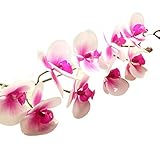 POTOJP 造花 手作り 造花 胡蝶蘭 ブーケ 枯れないお花 本物みたい 工芸 高級 贈り 壁掛け 結婚式 誕生会 二次会 お祝い 花束プレゼント インテリア 华道 (ピンク)