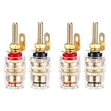 バナナプラグ対応 バインディングポスト スピーカーターミナル 4mmプラグ対応 4個セット (32mm)