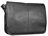 David King & Co 161B Flap Over Messenger with Back Trolley- Black