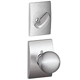 Schlage Lock Company F59ORB626CEN Satin Chrome Orbit Interior Pack Knob Set with Single Cylinder Dea