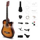 アコースティックギター 17点セット 初心者入門セット 練習ギター 初心者 ソフトケース付き guitar アコギ 艶サンセットレッド LGRL