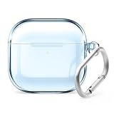【elago】 AirPods 4 対応 ケース 透明 クリア カバー カラビナ 付き 落下防止 ワイヤレス充電 MagSafe 対応 ソフト TPU クリアケース [ AirPods4 エアポッツ 4 第4世代 対応 ] CLEAR HANG CASE アクアブルー