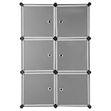 Finether ラック 洋服だんす 収納棚 ケース ボックス シェルフ クローゼット 半透明 組み立て式 大容量 収納 6個ラック