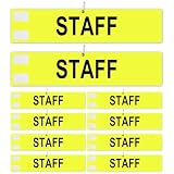 腕章 スタッフ STAFFの文字入り 3色展開 マジックテープと安全ピン 撮影 学校 スタッフ 町内会 イベント 自治会 (10枚黄色)