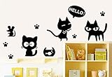 Emoyi Cute Little Catウォールステッカー壁デカール子供ベッドルームの装飾