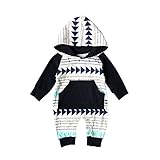 Hzjundasi キッド ボーイ ベビー パジャマ フード付き ポケット ストライプ 長袖 パジャマコットンナイトウェア 5ヶ月?4年 ブルー 高さ80cm